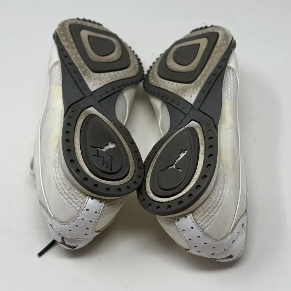 Puma Lillea Shoes Womens 8 White Leather Mesh Lightweight Casual Retro Sneakers